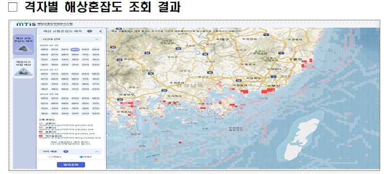 국내 첫 ‘해상 혼잡도 예측모델’ 개발…충돌사고 예방 활용